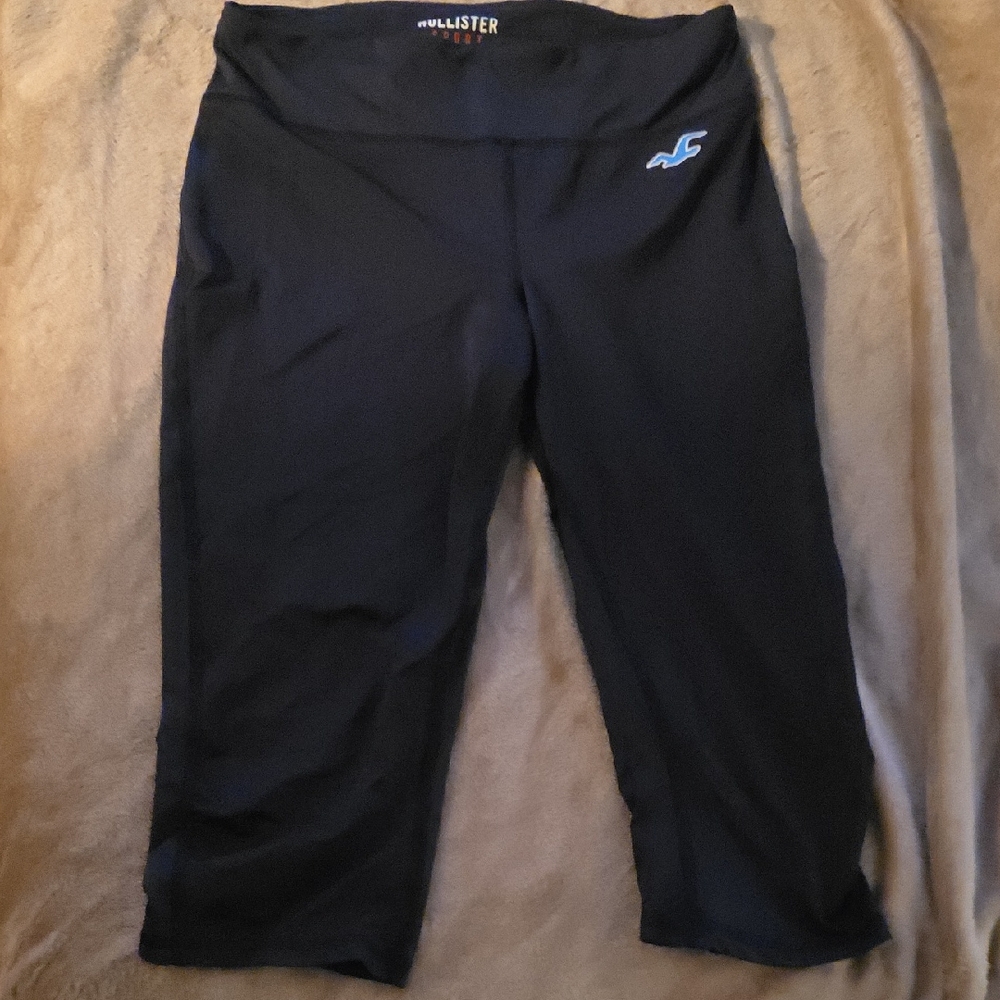 Hollister Navy Capri Leggings with Blue Logo M